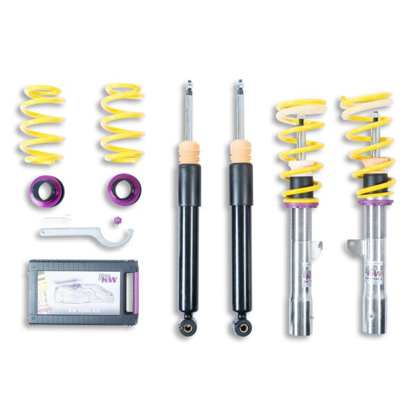 KW Gewindefahrwerk V1 inox (inkl. Stilllegung f. elektr. Dämpfer) aus Edelstahl  - Klemmung in mm: 50  - Für Hinterachsaufhängung: Mehrlenker (Einzelradaufh√§ngung)